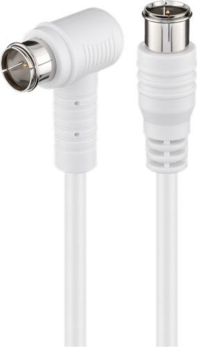 Goobay 67348 Gewinkeltes SAT-Antennenkabel (80 dB), doppelt geschirmt Kabellänge: 2.5 m