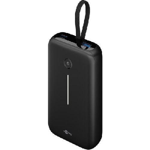 Goobay 76252 Powerbank 20.000 mAh mit integriertem USB-C™-Kabel VPE Retail Box Mindestbestellmenge 1