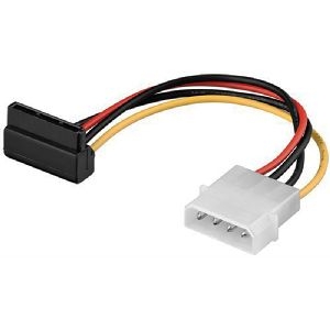 Goobay 66030 PC-Stromkabel/Stromadapter, 5.25-Stecker zu SATA 90° Kabellänge: 0.13 m