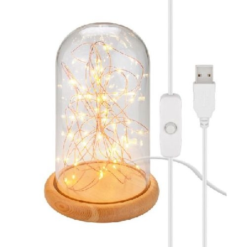 Goobay 60340 Glasglocke mit LED-Micro-Lichterkette VPE Retail Box Mindestbestellmenge 1