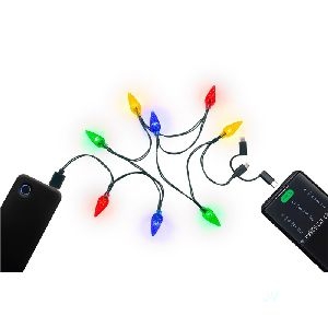 Goobay 60339 Smartphone-USB-Ladekabel mit LED-Leuchten