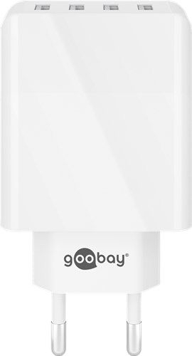 Goobay 44962 USB-A Multiport-Ladegerät (30 W) weiß Farbversion: Weiß VPE Retail Polybag Mindestbestellmenge 1