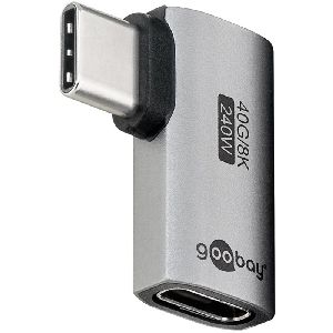 Goobay 74441 USB-C™-Adapter horizontal 90°, USB4™ VPE Retail Polybag Mindestbestellmenge 1