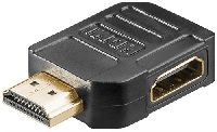 Goobay 51725 HDMI™-Adapter, vergoldet, Schwarz - HDMI™-Buchse (Typ A) > HDMI™-Stecker (Typ A) 270°